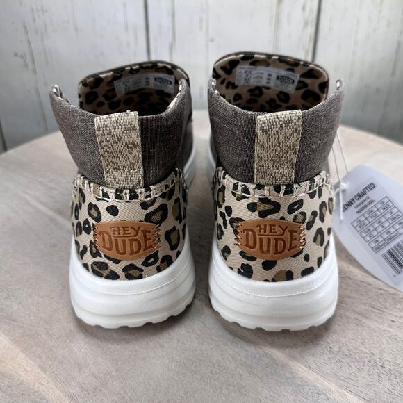 Hey Dude Denny Crafted Leopard Womens Bootie Size 10 Brown Slip On Shoe New - Picture 7 of 11